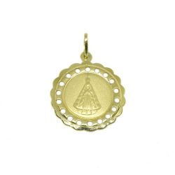 Pingente Placa Rendada de Nsra. Aparecida em Ouro Amarelo 18 Kilates - 25066